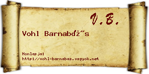 Vohl Barnabás névjegykártya