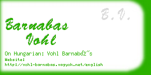 barnabas vohl business card